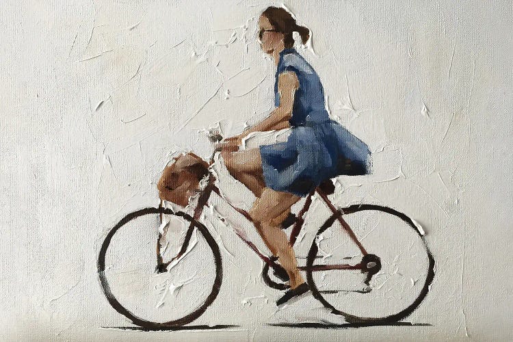 Cycling In A Blue Dress