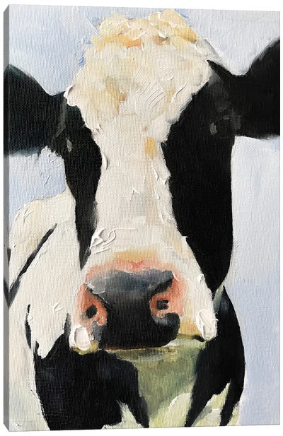 Black And White Cow Canvas Art Print