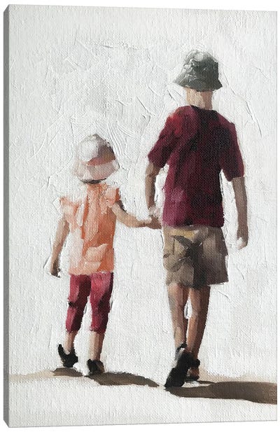 Brother And Sister Canvas Art Print - Fatherly Love