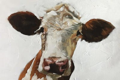 White And Brown Cow by James Coates canvas print
