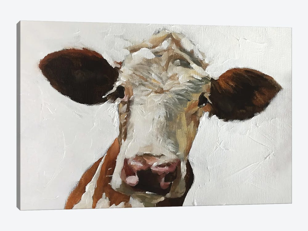 White And Brown Cow by James Coates 1-piece Canvas Art
