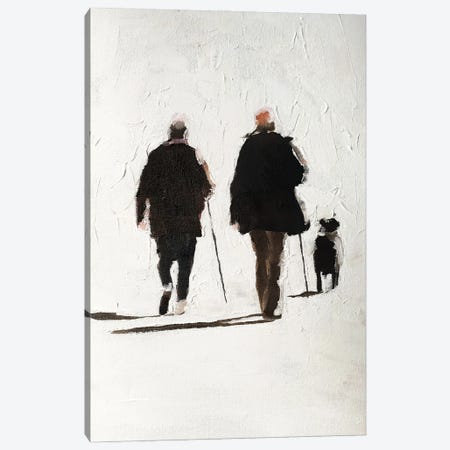 Couple And Their Dog Canvas Print #JCT34} by James Coates Canvas Artwork