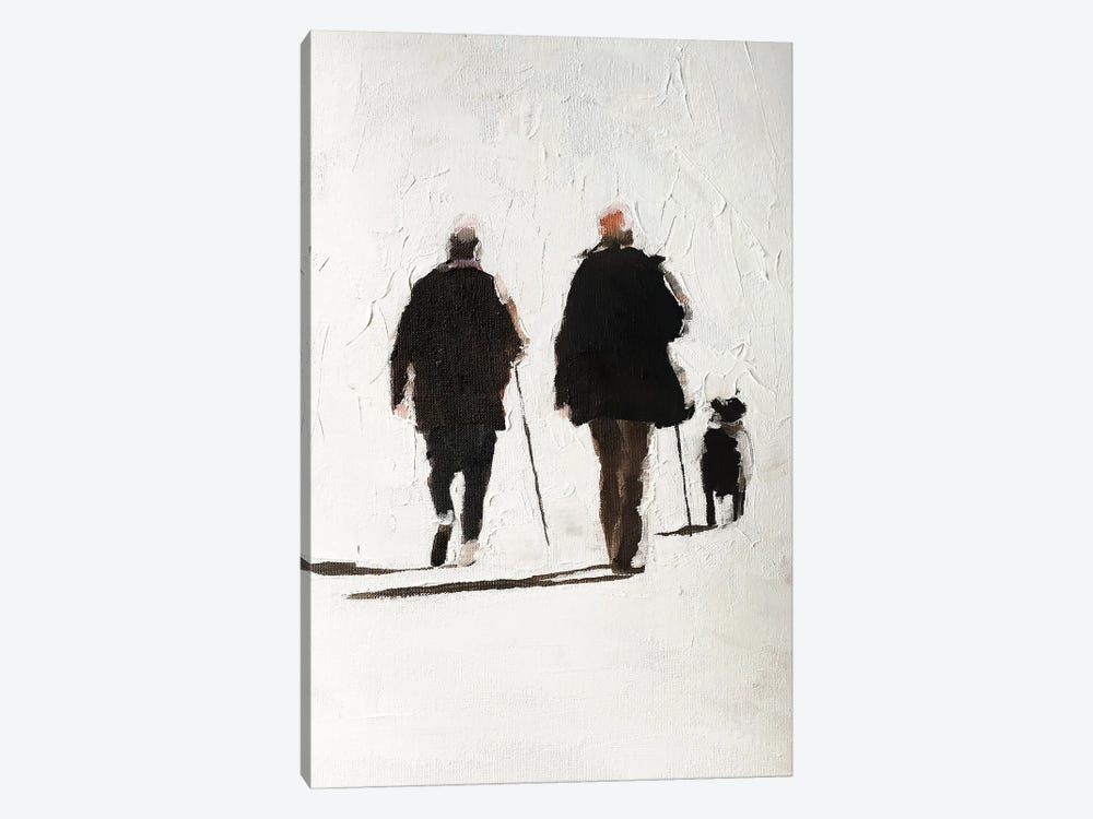 Couple And Their Dog by James Coates 1-piece Canvas Wall Art