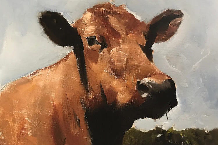 White And Brown Cow Canvas Wall Art by James Coates | iCanvas
