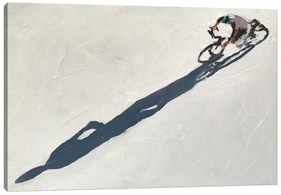 Cyclist Shadow Canvas Art Print