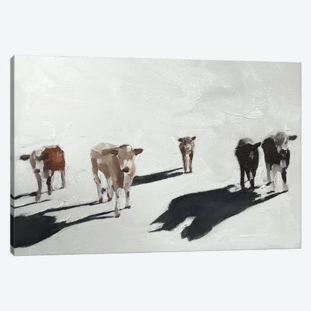 Five Cows Canvas Print #JCT57} by James Coates Canvas Artwork