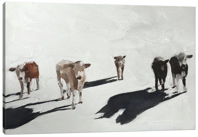 Five Cows Canvas Art Print - James Coates