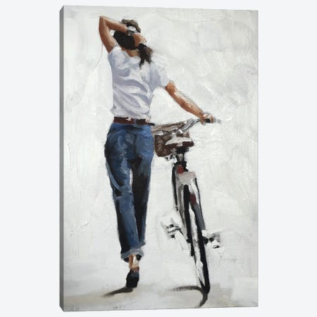 A Bike In One Hand, Confidence In The Other Canvas Print #JCT5} by James Coates Canvas Wall Art