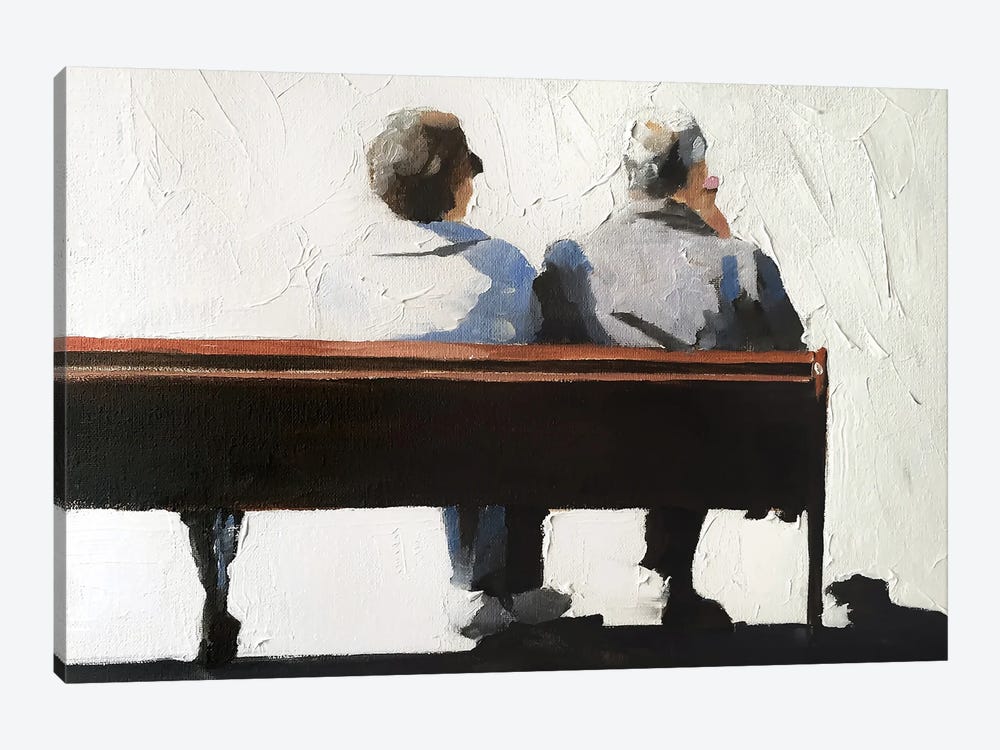 A Couple On A Bench by James Coates 1-piece Canvas Wall Art