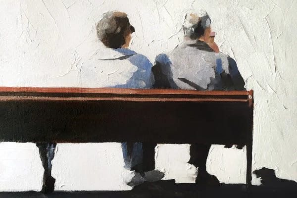 My Happy Place: A Couple On A Bench by James Coates