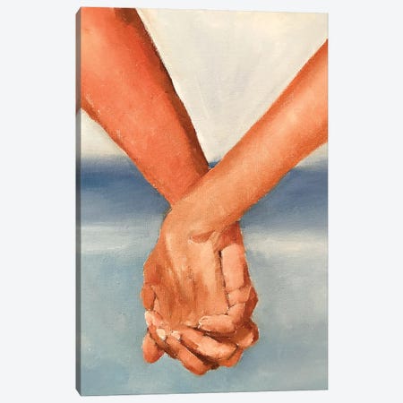 Holding Hands Canvas Print #JCT72} by James Coates Canvas Art Print