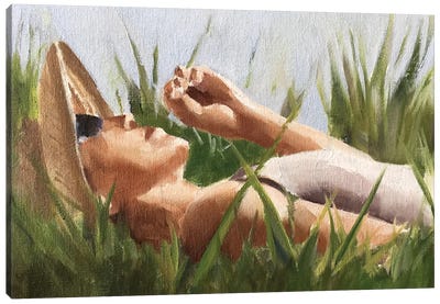 Laying In The Grass Canvas Art Print - My Happy Place