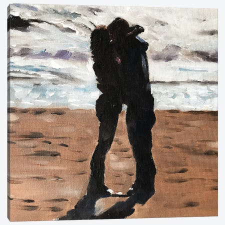 Love On The Beach Canvas Print #JCT89} by James Coates Canvas Wall Art