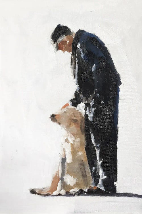 Man And His Golden Labrador