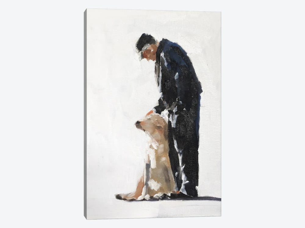 Man And His Golden Labrador by James Coates 1-piece Canvas Art Print