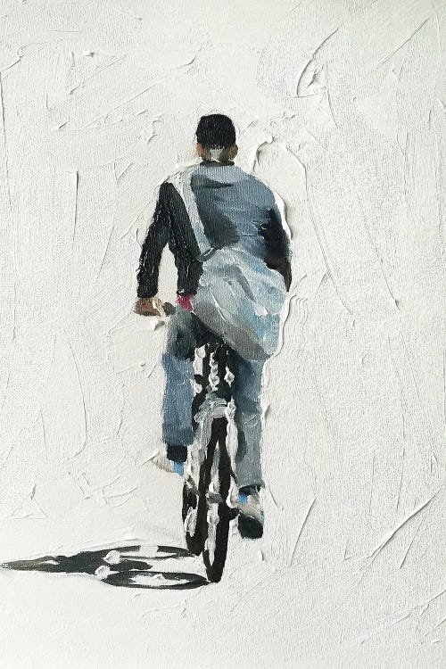 Man Cycling Away