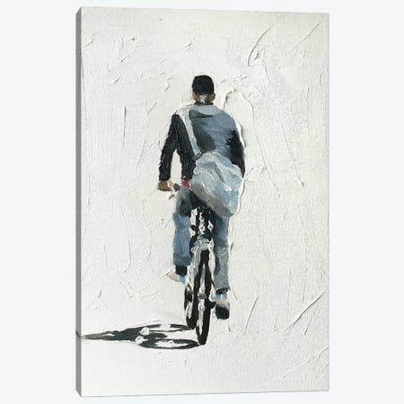 Man Cycling Away Canvas Print #JCT92} by James Coates Canvas Art Print