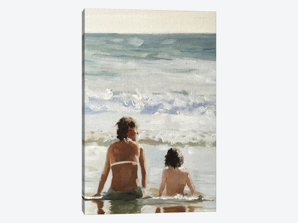 Me And Mum At The Beach by James Coates 1-piece Canvas Art