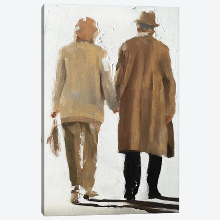 Old Couple Holding Hands Canvas Print #JCT98} by James Coates Canvas Print