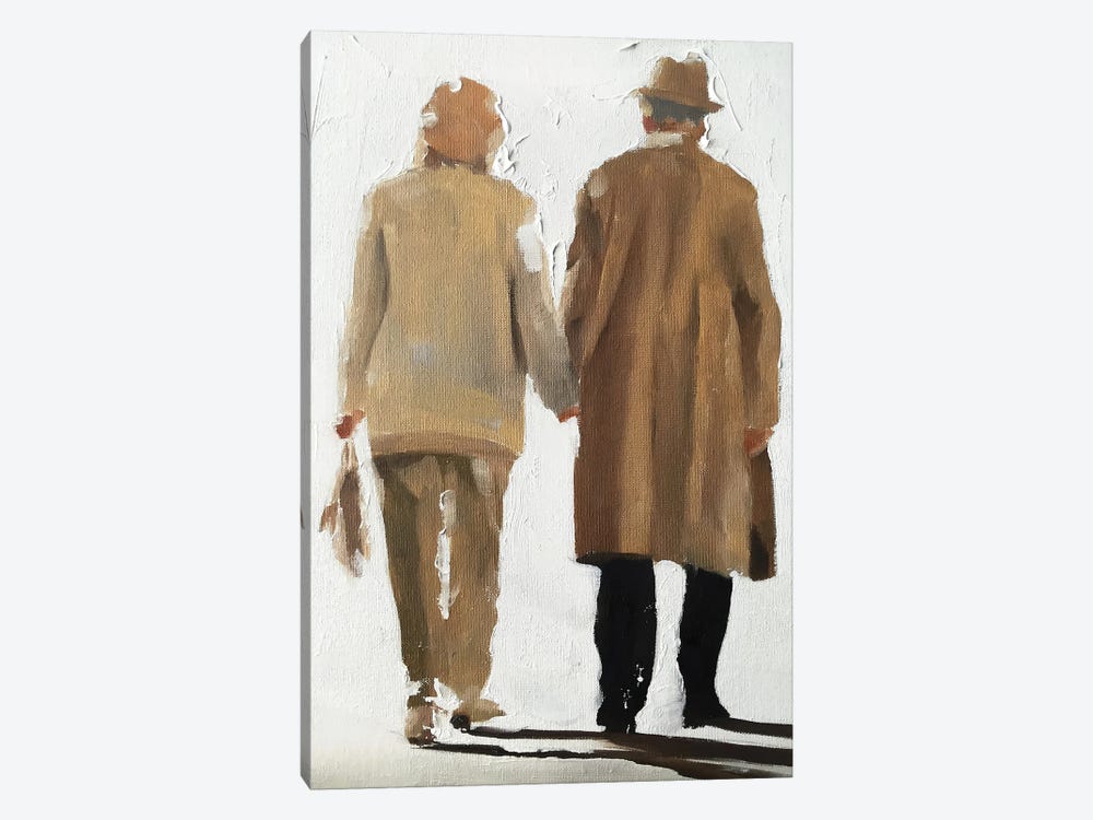 Old Couple Holding Hands by James Coates 1-piece Canvas Artwork