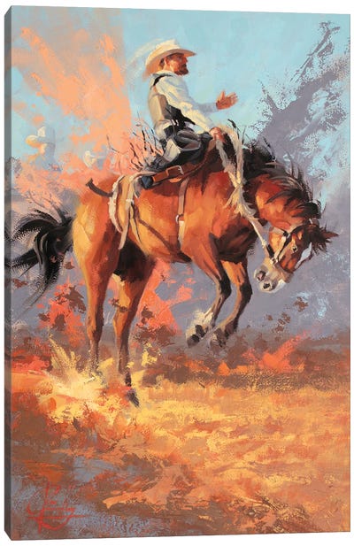 Joy Ride Canvas Art Print - Cowboy & Cowgirl Art