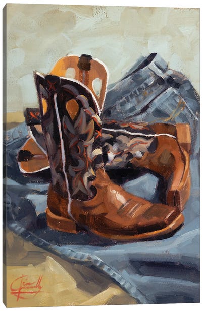 New Boots Canvas Art Print - Shoe Art