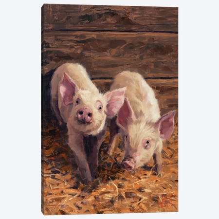 Porky & Beans Canvas Print #JCY49} by Jim Connelly Canvas Print