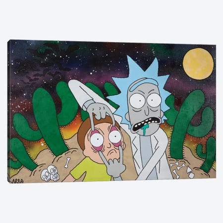 Fear And Loathing In Rick And Morty Canvas Print #JDB11} by Jared Bowman Canvas Artwork