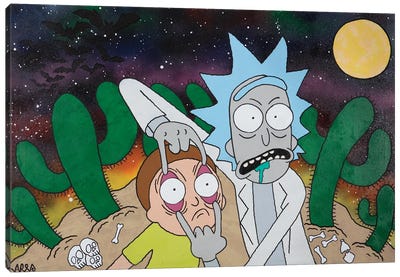 Fear And Loathing In Rick And Morty Canvas Art Print - Biographical Movie Art
