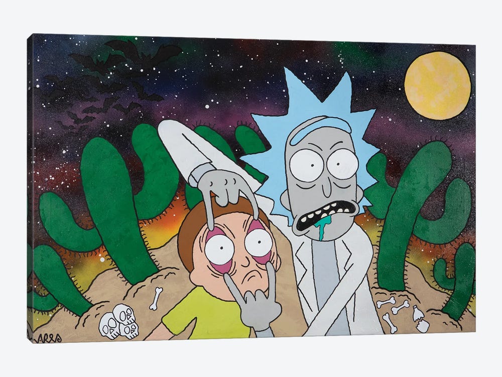 Fear And Loathing In Rick And Morty by Jared Bowman 1-piece Canvas Art