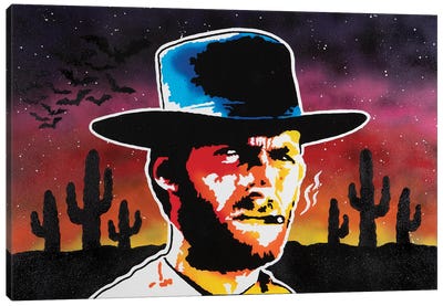 The Man With No Name Canvas Art Print - Clint Eastwood
