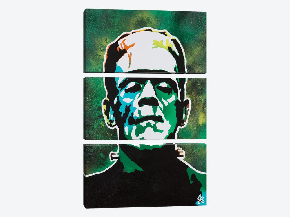 Frankenstein by Jared Bowman 3-piece Canvas Print