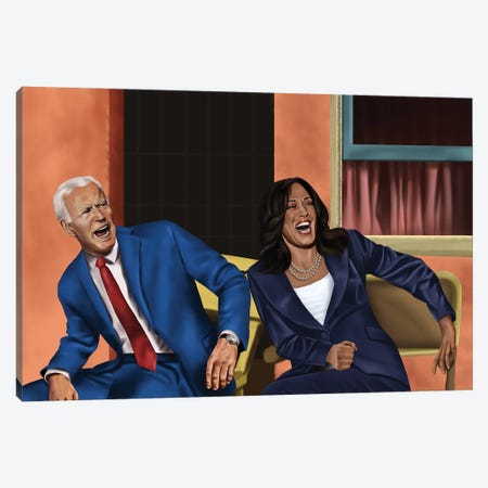 Joe Biden And Kamala Harris Damn Canvas Print #JDG13} by Michael Jermaine Doughty Canvas Art Print