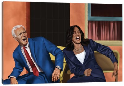 Joe Biden And Kamala Harris Damn Canvas Art Print - Michael Jermaine Doughty