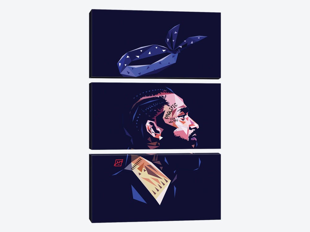 LL Nipsey by Michael Jermaine Doughty 3-piece Canvas Print