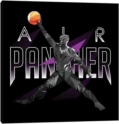 Air Panther Canvas Art Print - Black Panther