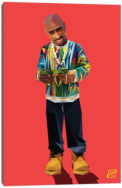 Trading Places Tupac Canvas Art Print - Tupac Shakur