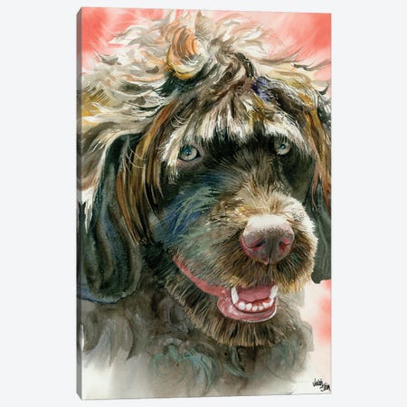 Portie - Portuguese Water Dog Canvas Print #JDI121} by Judith Stein Canvas Artwork