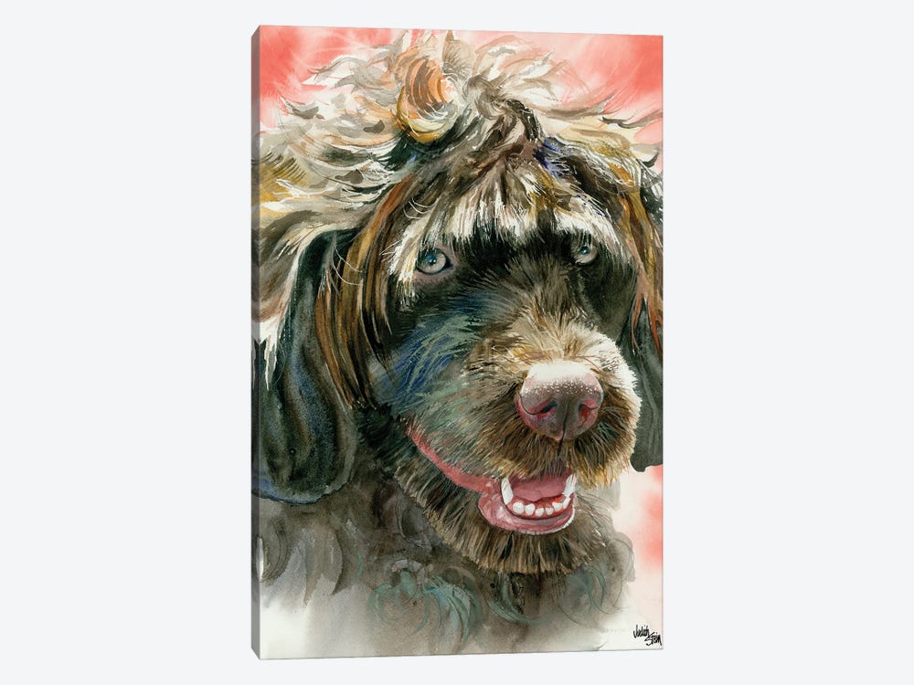 Portie - Portuguese Water Dog by Judith Stein 1-piece Canvas Art