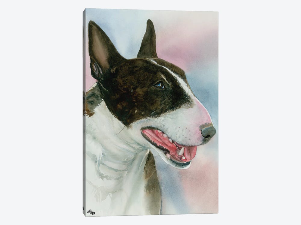 Spuds - Bull Terrier Dog by Judith Stein 1-piece Canvas Art