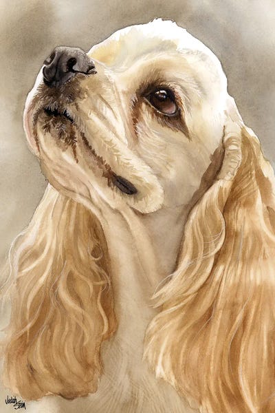 Spaniels: Waggin' Tail - Buff Cocker Spaniel by Judith Stein