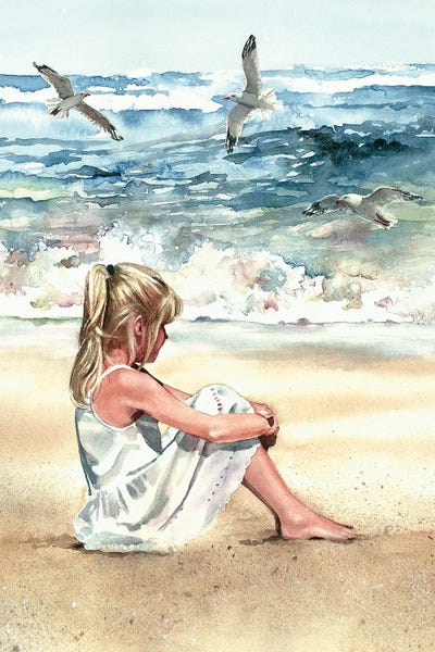 Large Coastal Art - Canvas Prints: Beach Breeze by Judith Stein