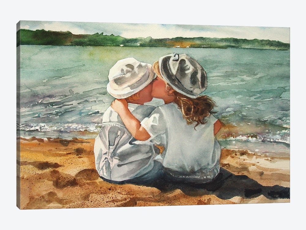 Beach Kisses by Judith Stein 1-piece Canvas Wall Art