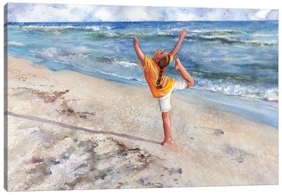 Dancing On The Beach Canvas Art Print - Judith Stein