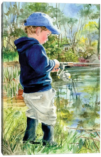Fisher Boy Canvas Art Print - Judith Stein