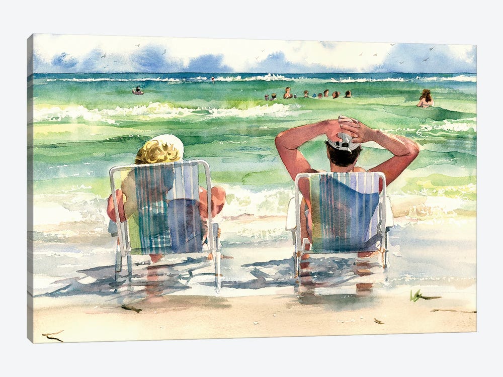 Seaside Loungers by Judith Stein 1-piece Canvas Art Print