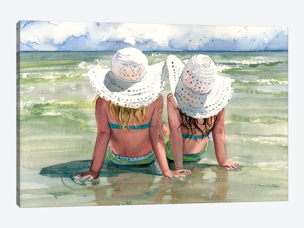 Seaside Sisters by Judith Stein 1-piece Canvas Artwork