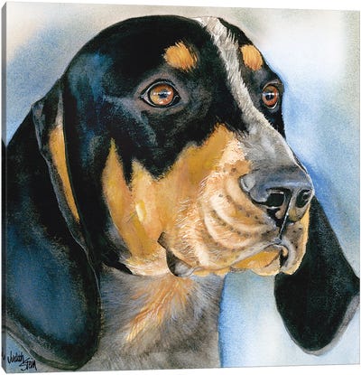 Blue Boy - Bluetick Coonhound Canvas Art Print - Judith Stein
