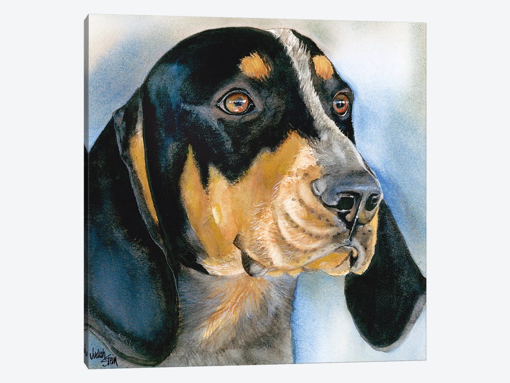 Blue Boy - Bluetick Coonhound by Judith Stein 1-piece Canvas Artwork