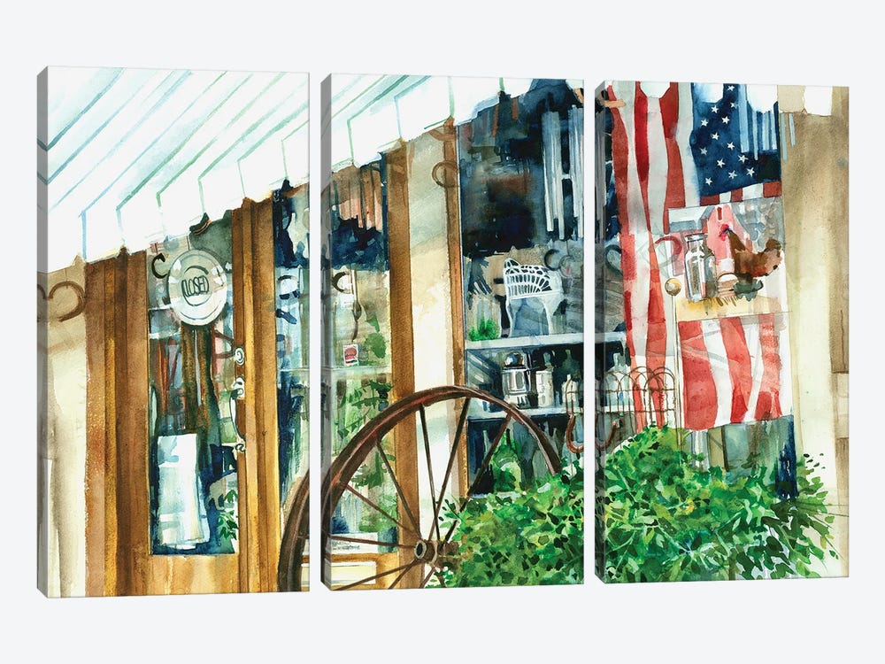 Closed For Lunch - Antique Store by Judith Stein 3-piece Canvas Wall Art